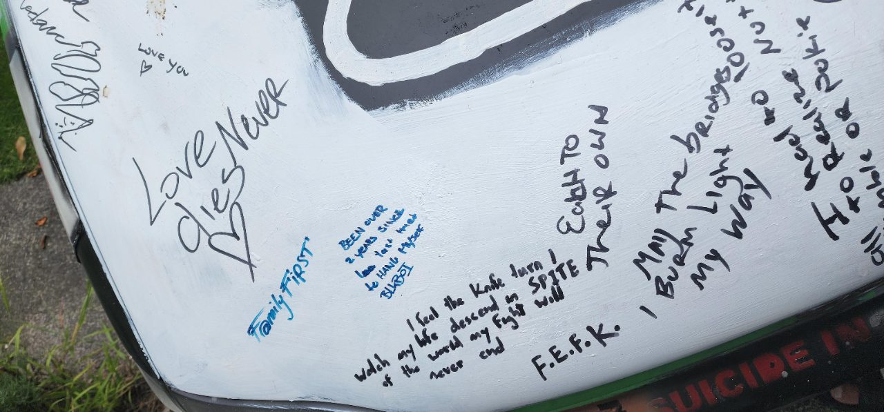 Messages left on Scotty's car.