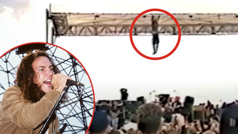 Relive the glory of Eddie Vedder's death-defying 1992 stage climb ahead of Pearl Jam's NZ show