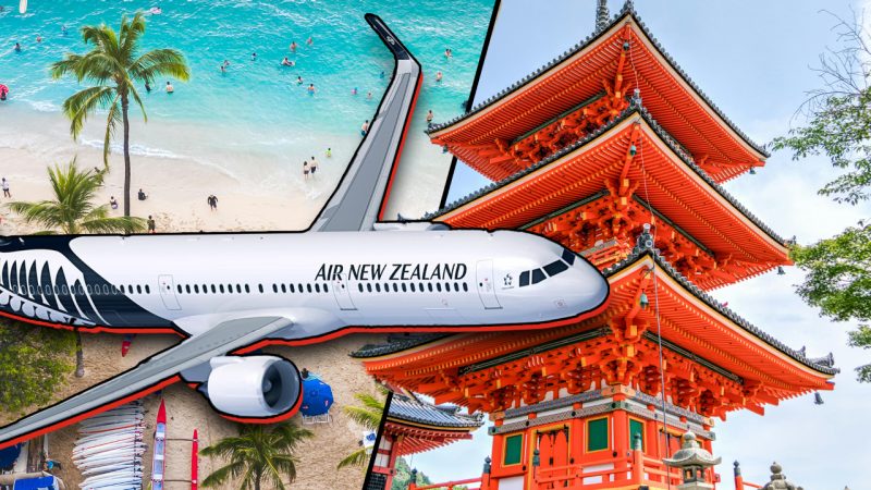 Air NZ has cheap flights to Asia and Hawaii from $528 so we're legging it before winter strikes