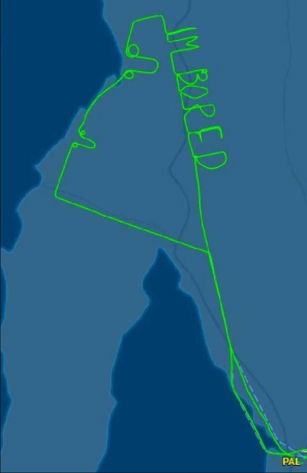 Pilot on test flight spells 'I'm bored' and draws two massive cock and balls over Australia