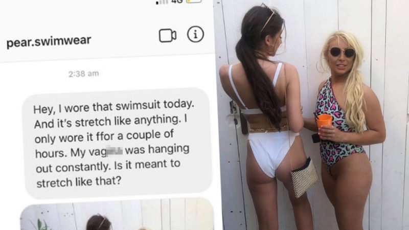 Girl who complained her swimsuit left her bits 'hanging out' was wearing it upside-down