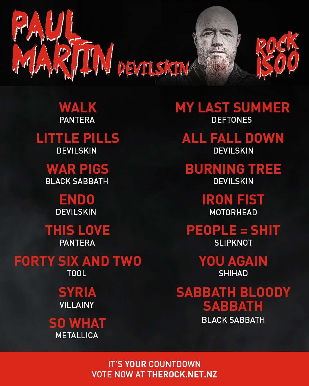 Our picks for this year's killer Rock 1500 countdown