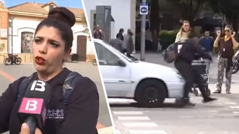 WATCH: Chick on electric scooter hit by car straight after interview about scooter safety