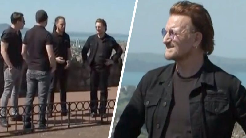 WATCH: U2 pay tribute to late Kiwi roadie Greg Carroll atop Auckland's One Tree Hill