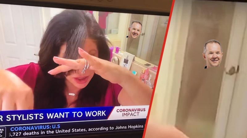 WATCH: TV reporter accidentally shows naked man in shower during live segment at home