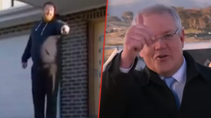 Bloke interrupts Aussie PM Scott Morrison's press conference to tell him to get off his newly reseeded lawn