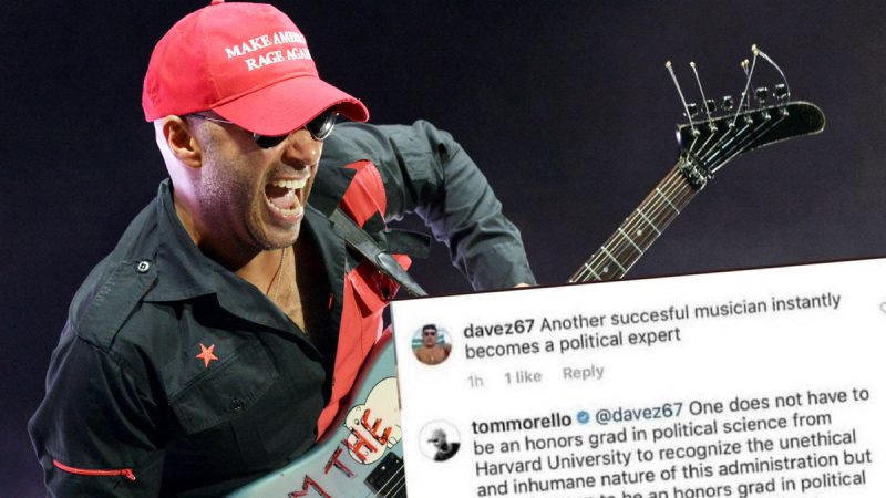 Tom Morello owns dickhead Instagram troll who questioned his political knowledge