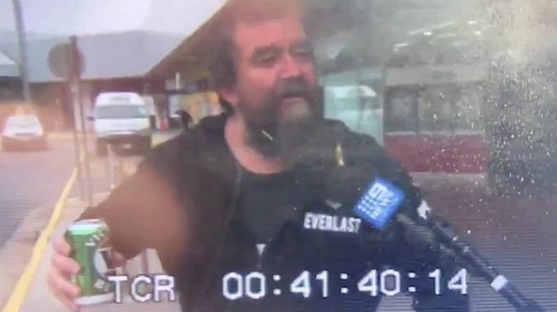 Drunk local Aussie bloke armed with a can of VB crashes TV interview to slam Victoria's lockdown