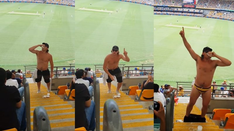 Lad demolishes four beers at the cricket to please the crowd