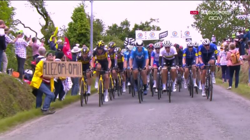 Woman holding sign causes "worst-ever crash" at Tour de France