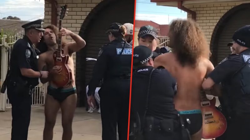 Aussie bloke arrested for playing guitar in his undies in his driveway