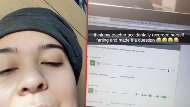 Teacher "accidentally" recorded herself farting and posted it as a question in online test