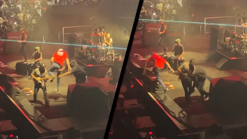 WATCH: Tom Morello accidentally tackled off stage by security guard at concert
