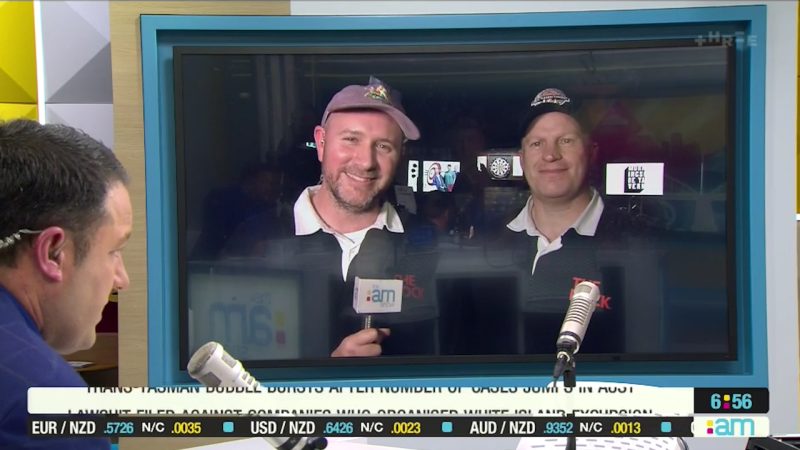 Bryce and Mulls reveal on The AM Show $115,000 raised so far during Day On The Darts for I Am Hope