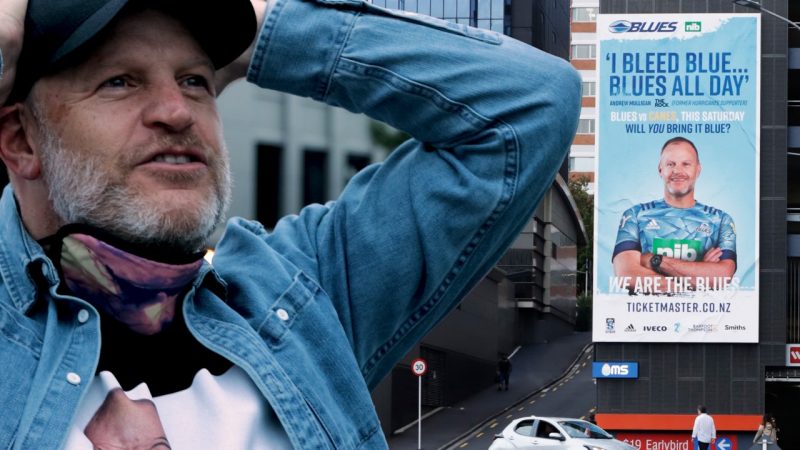 The Blues photoshopped Mulls onto a massive billboard in Auckland CBD
