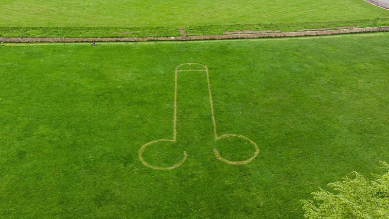 Someone carved a giant penis into the lawn ahead of King Charles’ Coronation Party