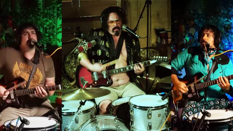 Dude with sick moustache goes viral for singing, playing guitar and drums all at the same time