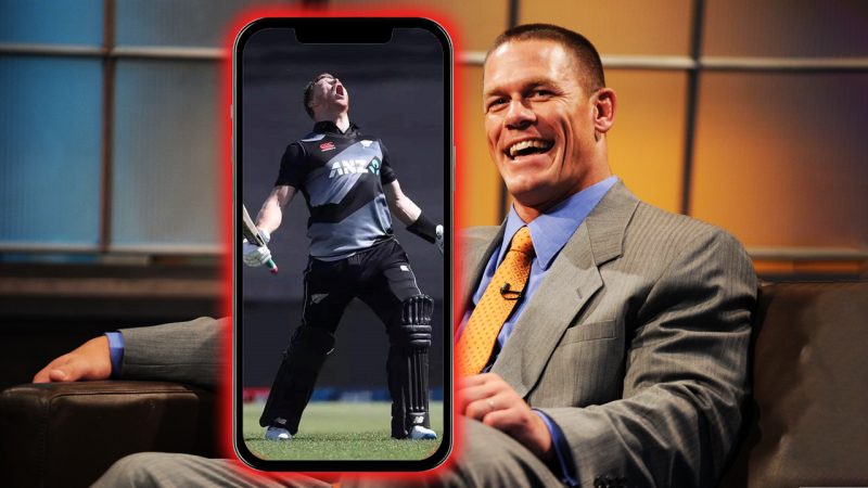 John Cena posts photo of NZ batter Glenn Phillips after he walked out to wrestler's iconic song