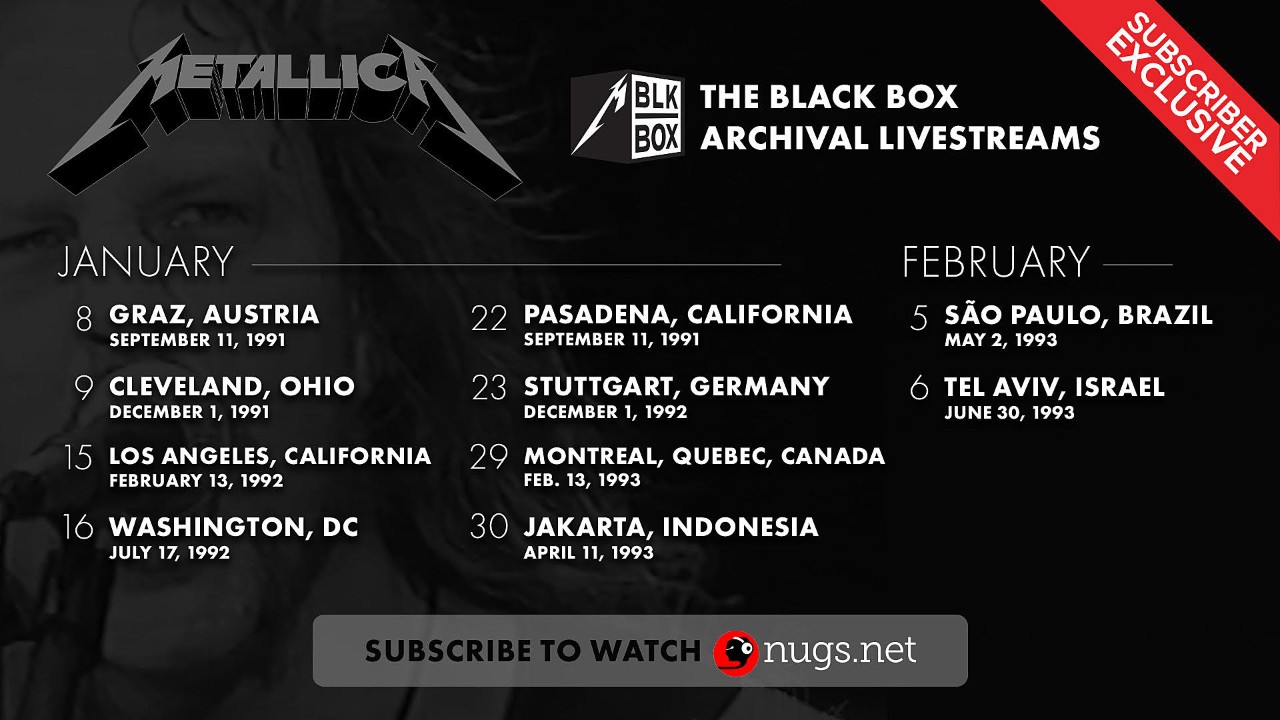 The Black Box Archival Livestreams Schedule