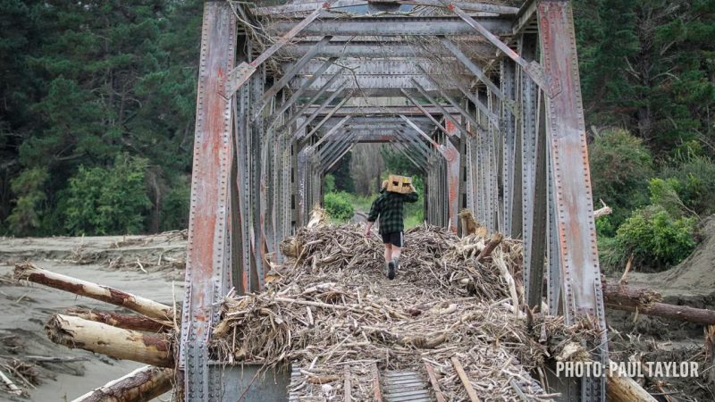 Hawke’s Bay bloke walks through debris-covered bridge to deliver his mate a crate