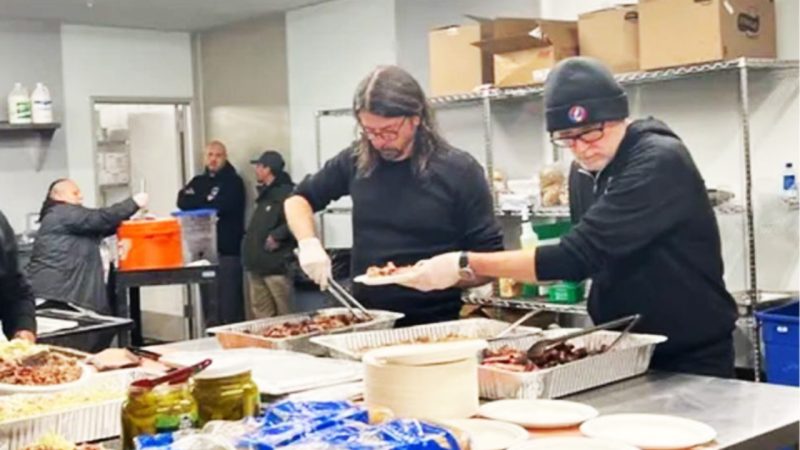 'He wanted no glory for it': Dave Grohl volunteers for over 24 hours at BBQ for the homeless