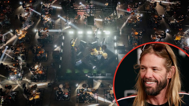Watch 100 drummers play epic group cover of ‘My Hero’ in memory of Taylor Hawkins