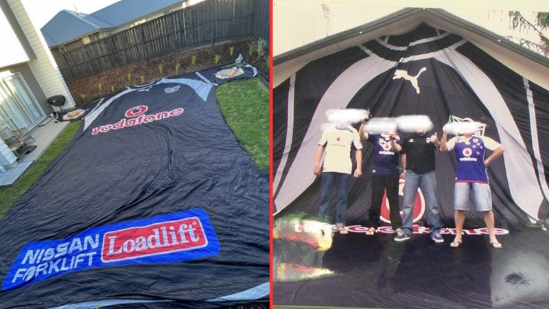 There’s a massive Warriors outdoor replica jersey on sale on TradeMe