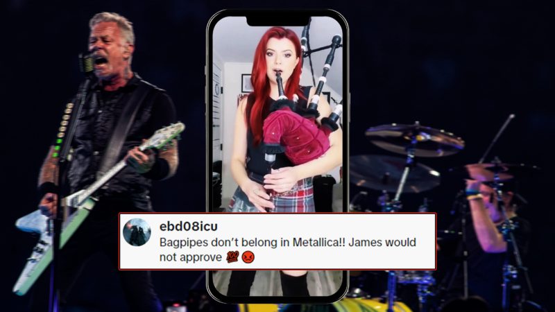 Metallica shut down fan who said 'James wouldn't approve' of female bagpiper's 'awesome' cover