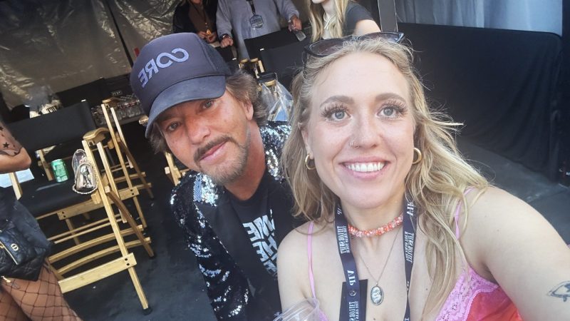 Eddie Vedder attends Taylor Swift concert with his daughters, dressed in sequins & merch