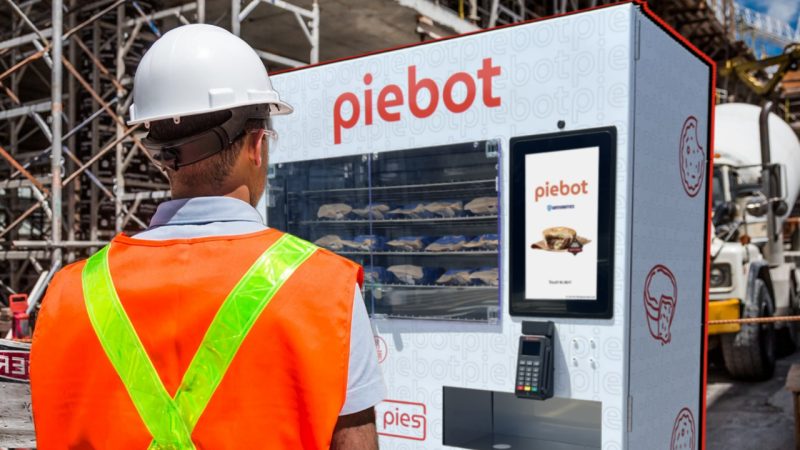 'Tradies love it': Piebot is a hot pie vending machine you can order to your worksite for smoko