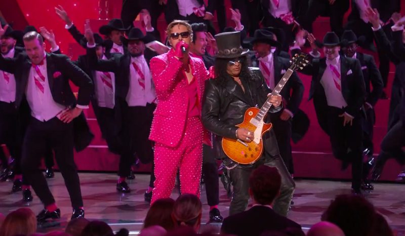 WATCH: Slash just shredded the F out of the guitar solo in Ryan Gosling's Oscars performance